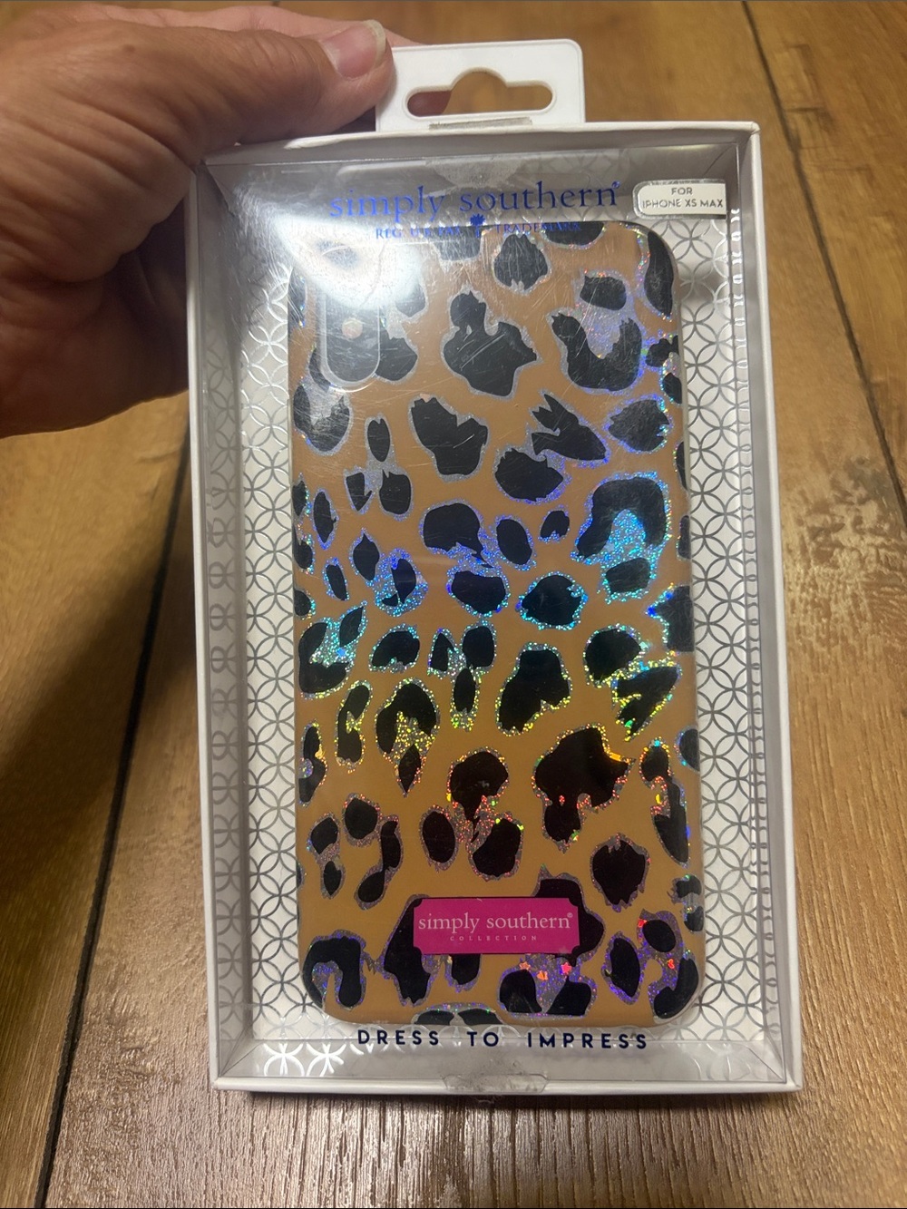 Simply Southern Gold and Black Holographic Leopard iPhone Case